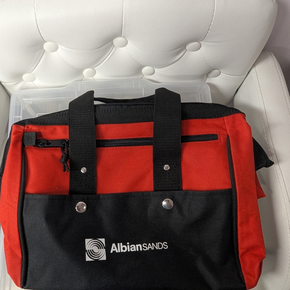 Red and Black Duffel Bag with Sturdy Handles